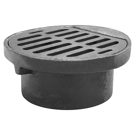 Jones Stephens 4in. Inside Caulk Area Drain with Silver Painted Strainer D76014